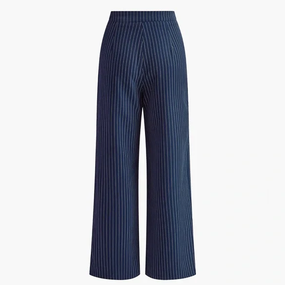 86 Pinstripe Pleated Wide-Leg Pants - Picture 6 of 7